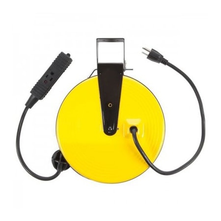 Bayco SJT Extension Cord Reel, 16 AWG, Outdoor, 16/3, 3 Outlets, Black, 30 ft BYSL-800